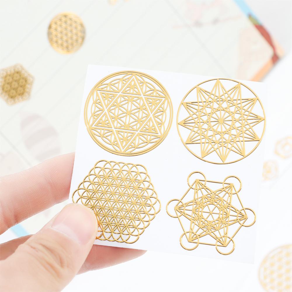 New Metal Energy Decor Sticker Flower Of Life Phone Stickers Flower Life Tree Pyramid Epoxy Resin Material Jewelry Decor