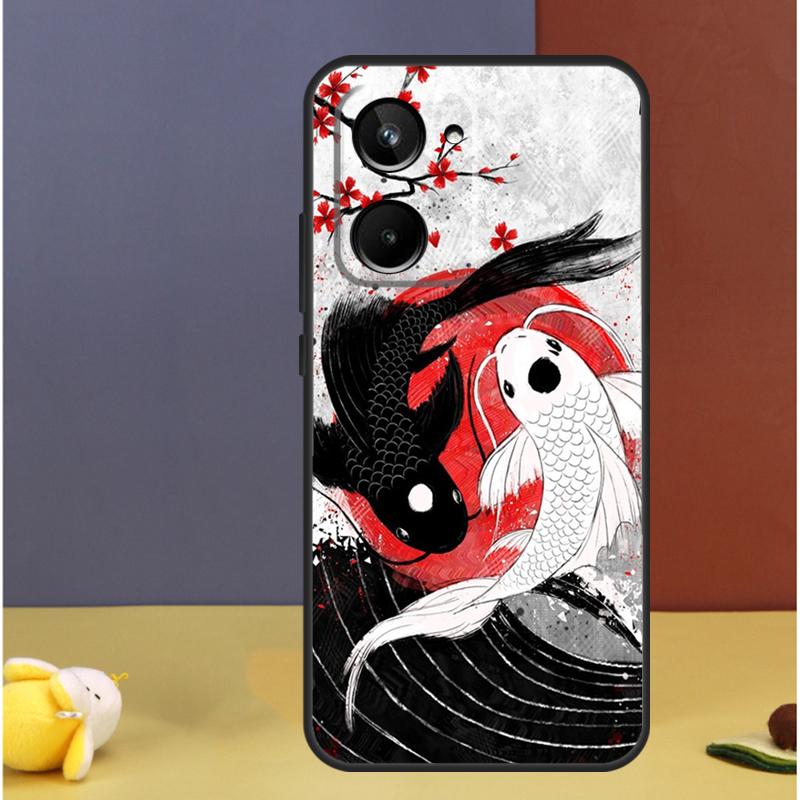 Koi Fish Yin Yang For Realme GT7 Pro GT6 C61 C67 C63 C71 C55 C51 C65 C53 C75 10 11 12 13 14 15 Pro Plus Case