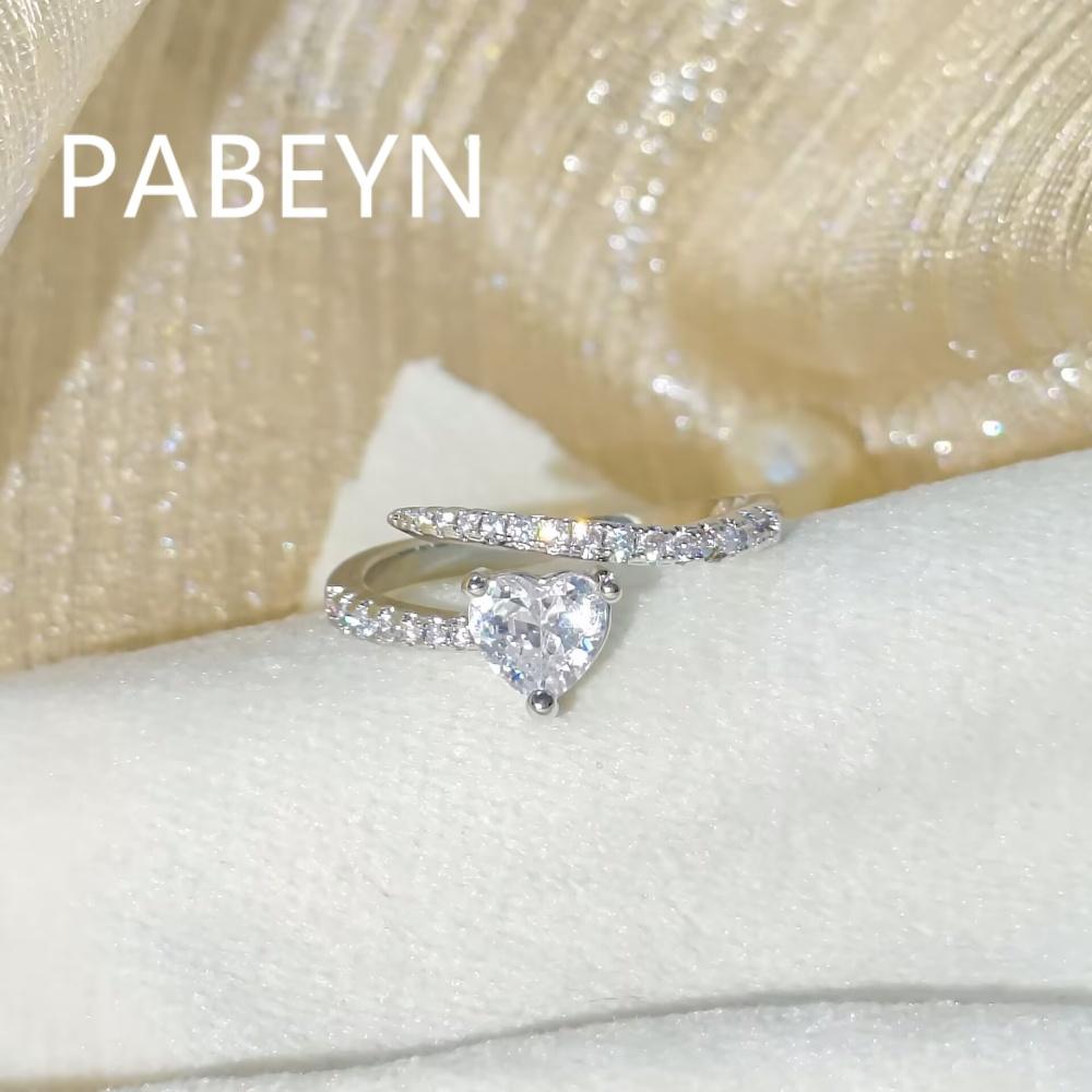 925 Sterling Silver Fashion Love Zircon Niche Design Sense Opening Ring, Birthday Party Anniversary Gift