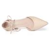 Allegra K Women's Ankle-Tie Chunky Heel Pointed Toe Pumps, Beige, Size 24.5cm