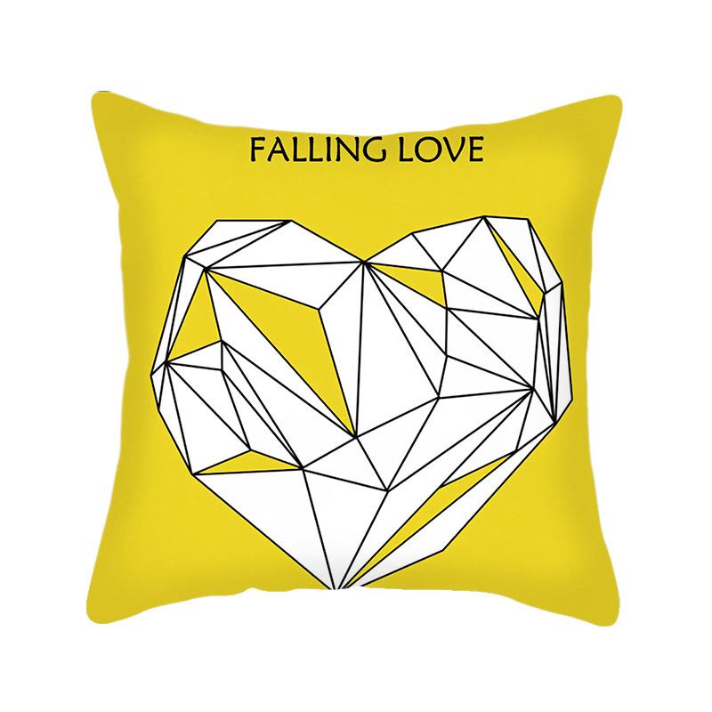 Nordic Cushion Pillow Geometric Linen Pillow Cover Yellow European Nordic Ins Style Cushion Cover
