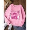 European sizes Kids' Fashion Round Neck Sweatshirt, Casual Printed Top