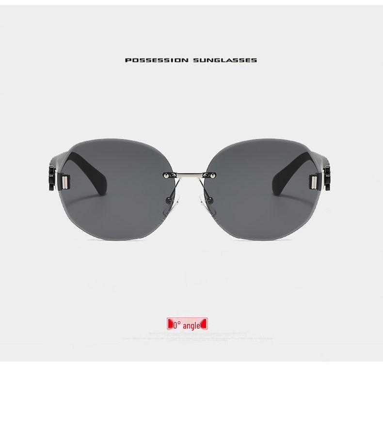 Women's Egg-Shaped Stylish Frameless Retro Sunglasses for Summer Photoshoots
