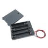 1/3pcs 4 Slot AAA 6V Battery Holder Case Box with Leads with ON/OFF Switch Cover Standard Battery Container Black