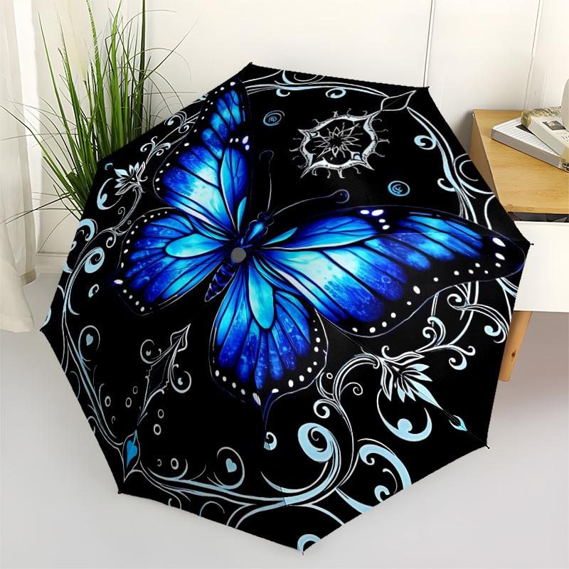 1pc Butterfly Mandala Design Automatic Open/Close Umbrella - Compact Travel Umbrella, Durable Construction, Fashionconscious Yy251208131