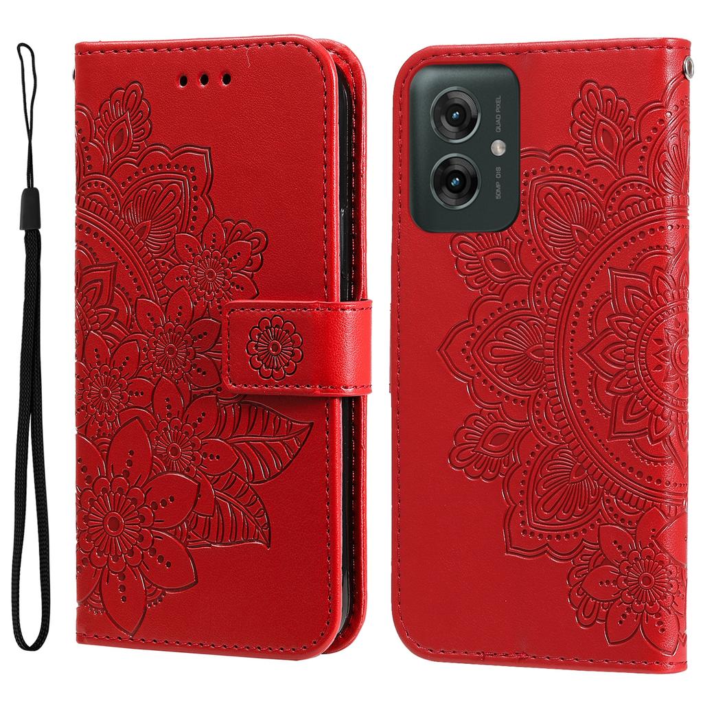 For Motorola Moto G55 5G Case Floral Pattern PU Leather Wallet Stand Phone Cover
