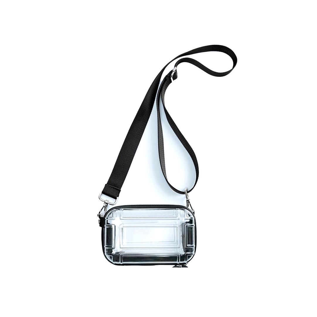 7-дюймовая прозрачная сумка-клатч для туалетных принадлежностей через плечо - Индивидуальная жесткая косметичка 7 inches прозрачный