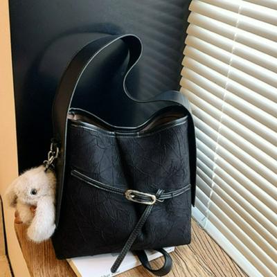 Neue Mode Damen Pendler Umhängetasche Retro Lässig Große Kapazität Eimer Tasche Bequeme und Vielseitige Textur Griff Tasche