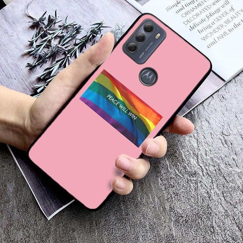 Schwule LGBT Regenbogen Handyhülle für Motorola Moto E7 Plus E32 E20 E40 Edge 20 Lite G22 G52 G20 G30 G100 G60 G50 G10 G Pure G Stylus