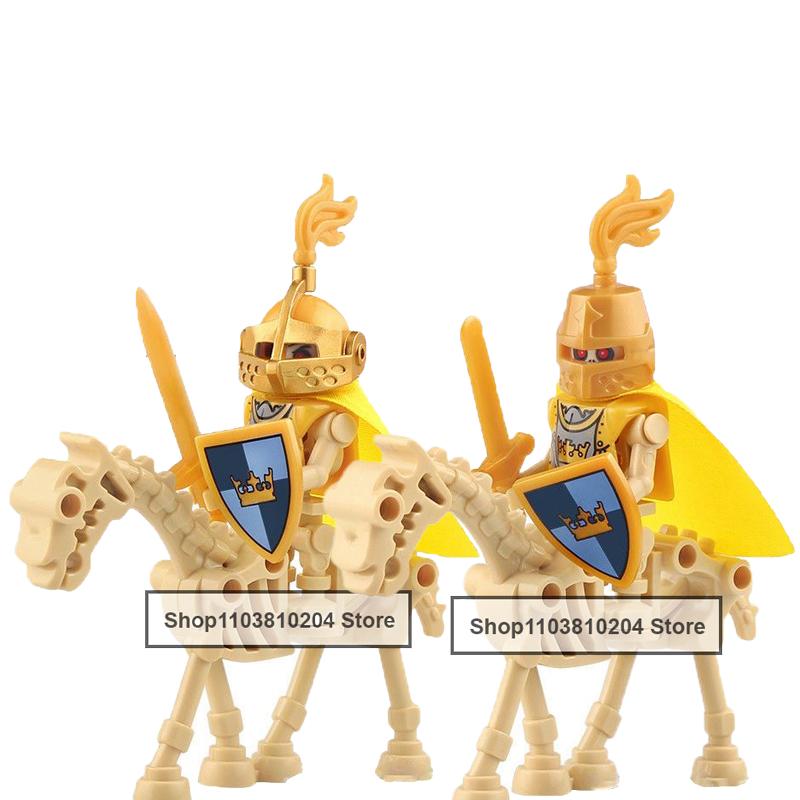 Skeleton Soldier Army King Knight Undead Horse Warrior Bricks Building Block Ringwraith Saddle Roman Soldiers Sword Waffen Toys