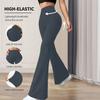 Women Pants High Waist Slim Fit Loose Leg Trousers Pure Color Yoga Running Walking Volleyball Flared Pants Everyday Wear