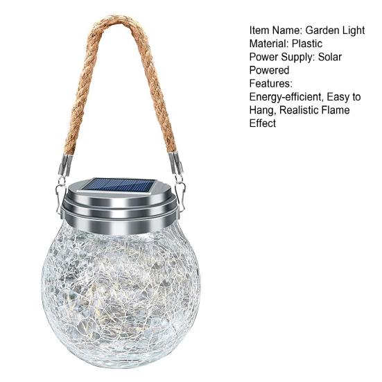 Solar Lantern Lights Waterproof Flickering Flame Garden Light Decorative Solar Hanging Lantern with 2 Modes for Yard Patio Decor