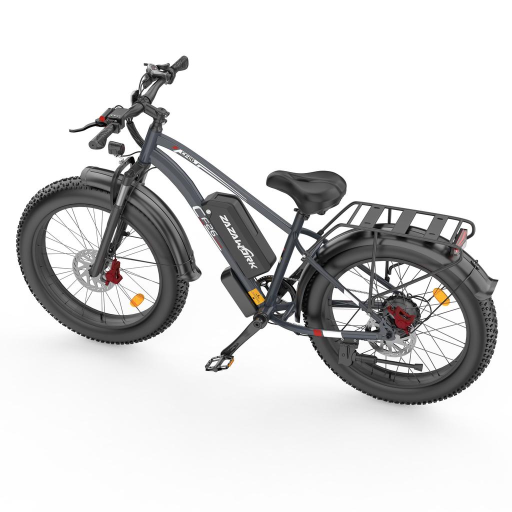 ZAZAWORK Bicicletă Electrică CF26 1000W All-Terrain Roți Off-Road de 26 Inch Viteză Maximă 50KM/H Autonomie 100KM Sarcină 150KG E-Bicicletă de Munte