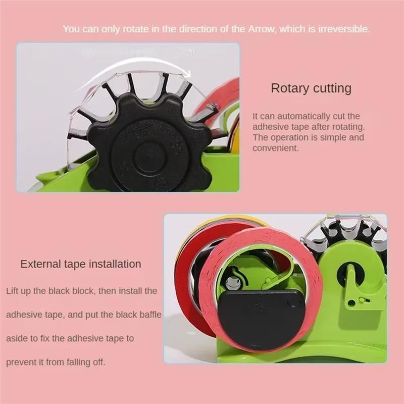 Premium-Semi-Automatic Tape Dispenser Multi-Roll Cutting Reusable Thermal Tape Dispenser For Thermal Transfer Tape зелёный