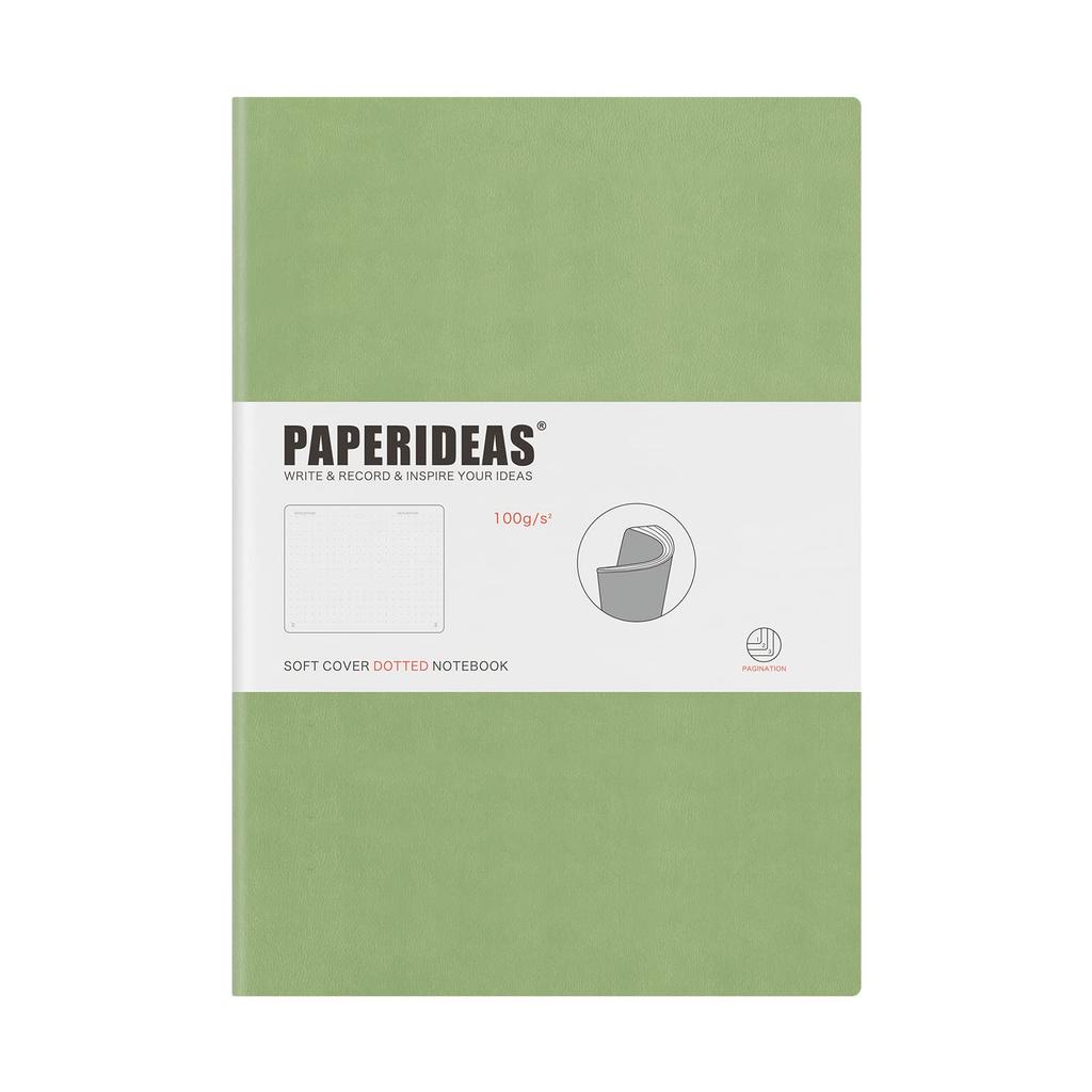 PAPERIDEAS Soft Cover Avocado Notebook, B5, (Dot, Green)