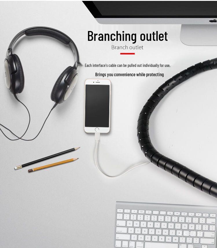 Cable Management Tube for Electric Wires - Soft Wrap for Computer, Monitor, and Power Cords.