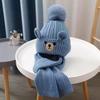 Winter Children's Hat Bear Knitted Hat Scarf Two Piece Set