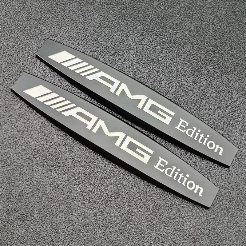 FUP1  2pcs 3d Metal Logo AMG Edition Emblem Sticker Car Fender Badge for Mercedes A B C E S ML GL W176 W177 W203 W204 W211 Accessories