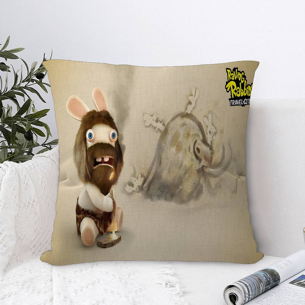 Classic Cartoon Raving Rabbid Pillow Cushion Cover Pillowcase Living Room Sofa Home Decor Customized
