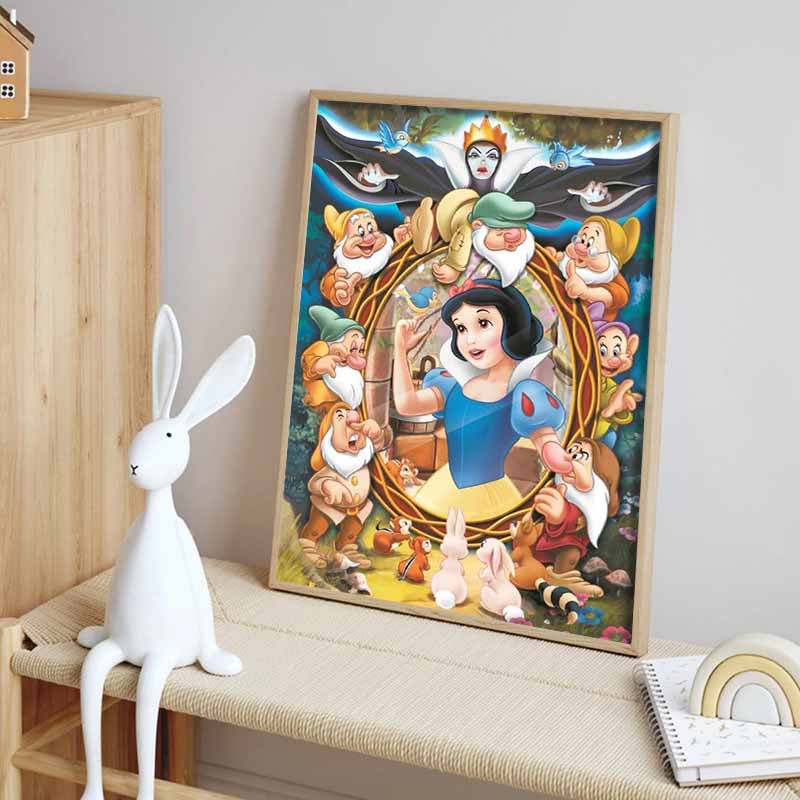 Disney Diamond Painting Snow White and The Seven Dwarfs Magic Mirror Creative Illustration 5D Diamond Painting ArtEmbroideryCrossStitch RoomDecoration