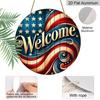 2D Flat, 1pc Patriotic Welcome Sign Wall Art - Reusable Aluminum Etched Decor for Home, Kitchen, Restaurant, Bedroom, Garden, Bathroom, Garage