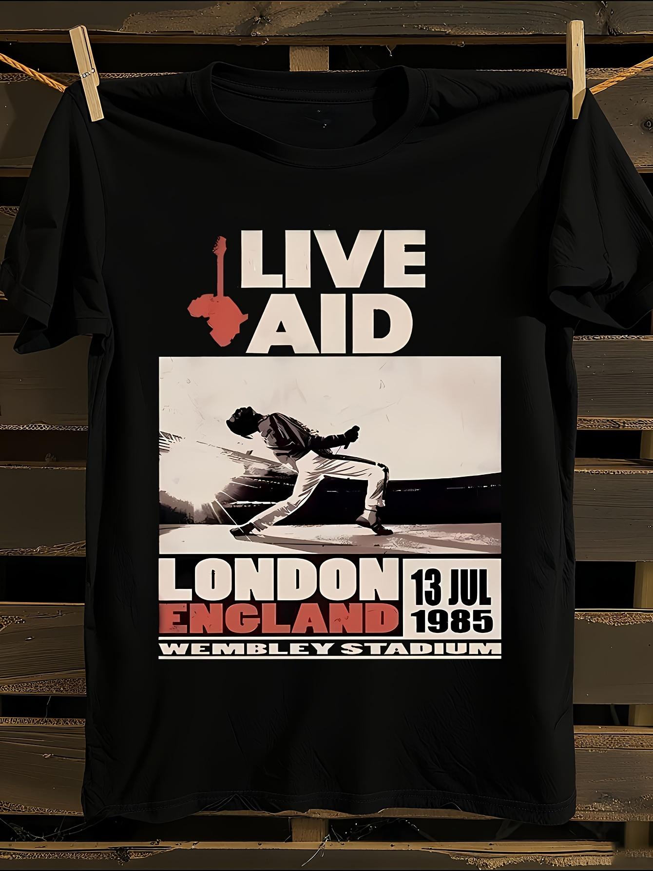 Vintage 1985 Live Aid Queen Concert T-shirt L