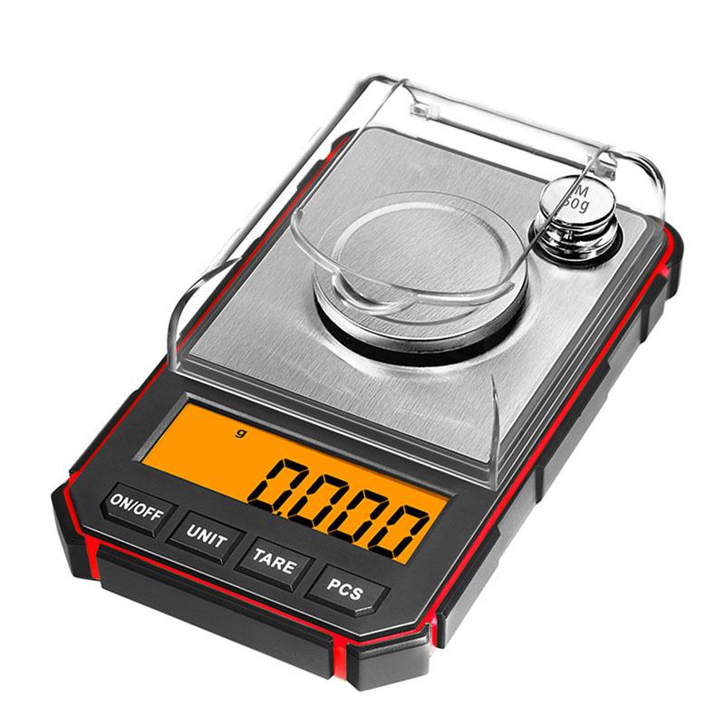 

0,001 г-50 г Портативные мини-цифровые весы Ювелирные электронные весы ЖК-дисплей Весы миллиграммовые Весы для взвешивания Кухонные инструменты красный