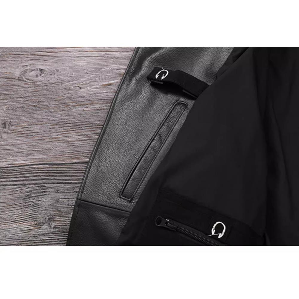 Chinese Size Heavy Motorcycle Jacket Natural Cowhide Leather Top Layer Causal Vintage Retro Moto Suit Leather Coat Winter