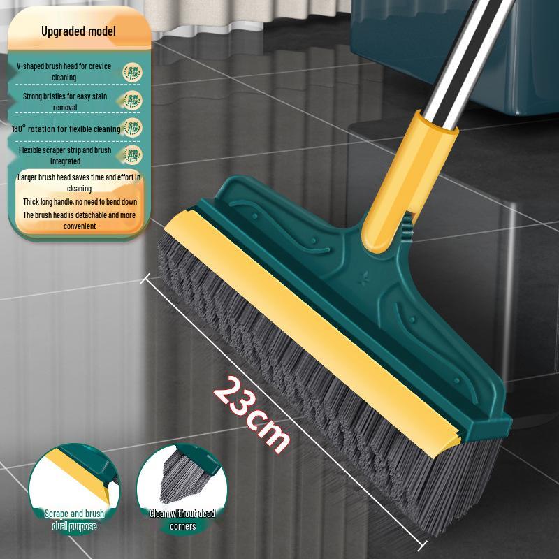 Long-Handled Stiff Bristle Bathroom and Tile Grout Scrub Brush