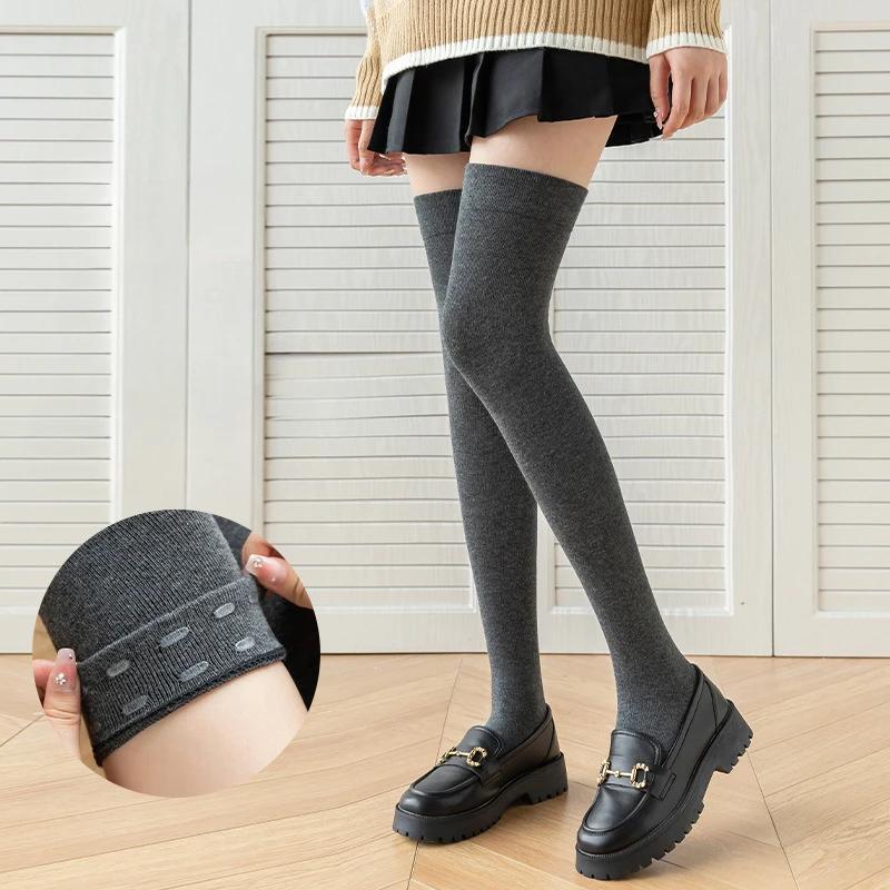 Long Socks Thigh High Stockings Silicone Nonslip Knee High Sock Grey Women Stockings Jk Girls Thigh High Socks Autumn Winter New