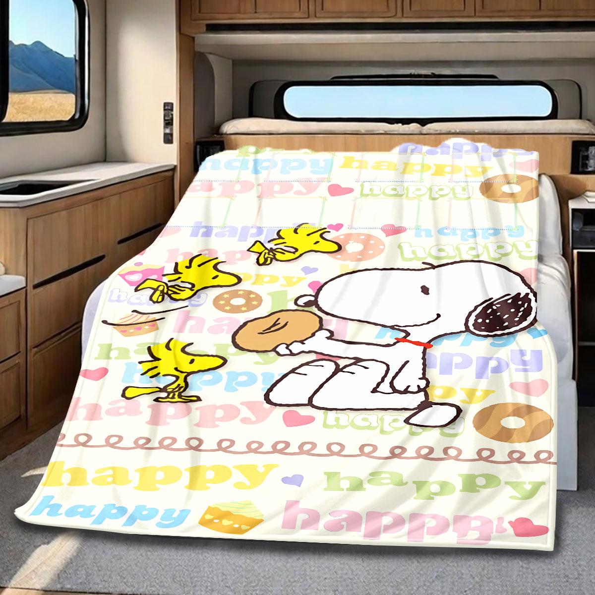 

The Snoopy Blanket That Makes You Count Money in Bed Is Suitable for Beds and Various Other Occasions, Making It A Perfect Gift. 75x90cm