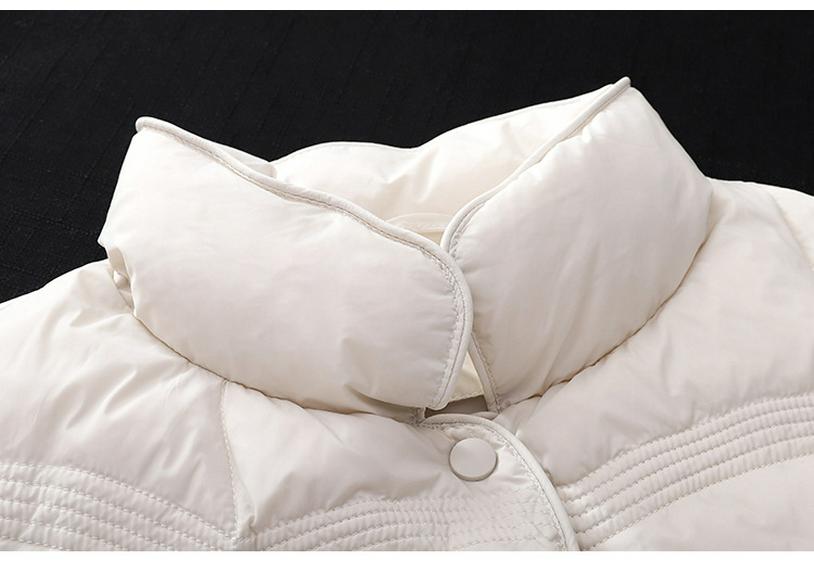 Women's 2023 Retro Winter Lightweight White Duck Down Jacket - Short, Slim Fit, Fashionable Design