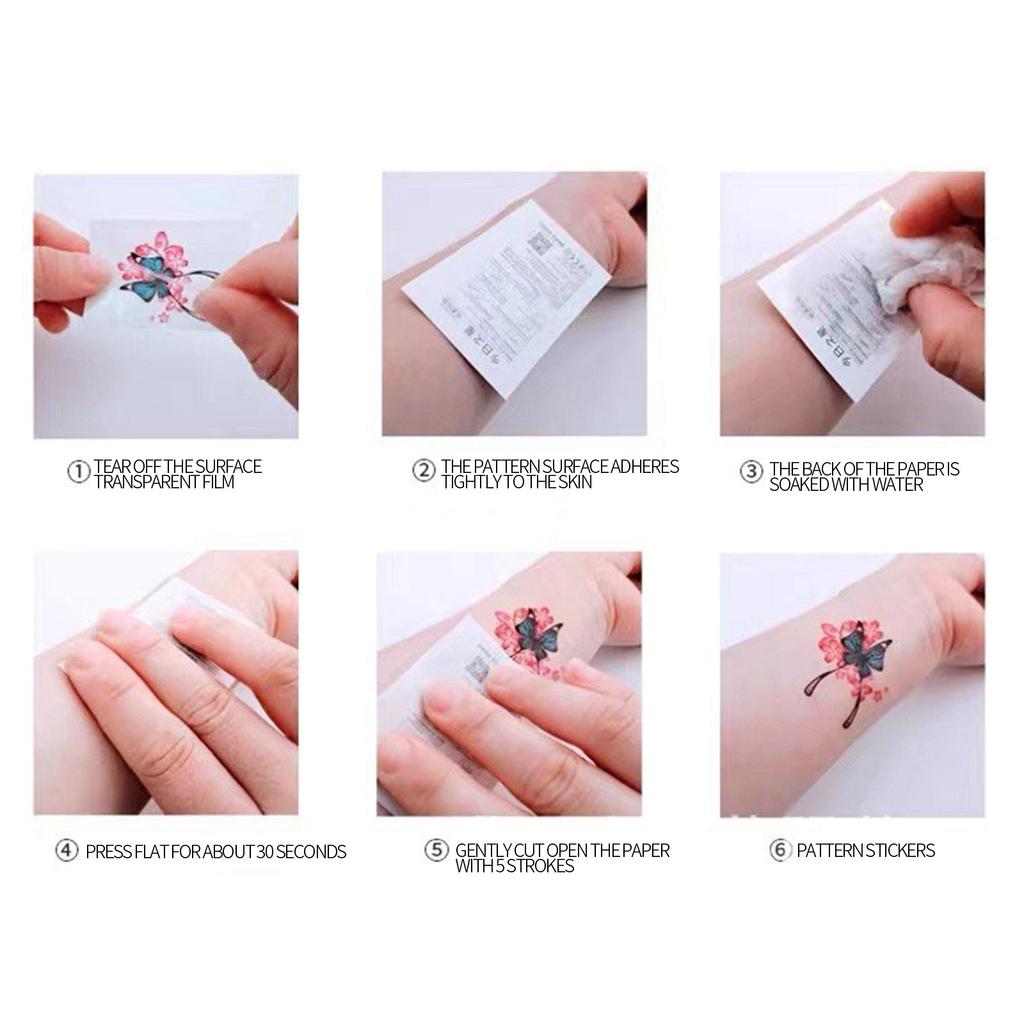 Özel Bel ve Karın Dövmeleri İçin 20 Su Geçirmez Etiket