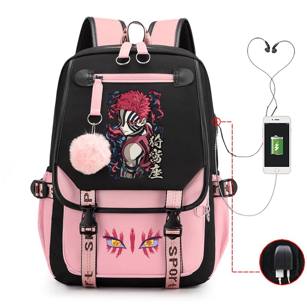 Ghost Extermination Surrounding Day Trend Backpack Large Capacity Student Schoolbag Multi-functional Leisure Outdoor Bag