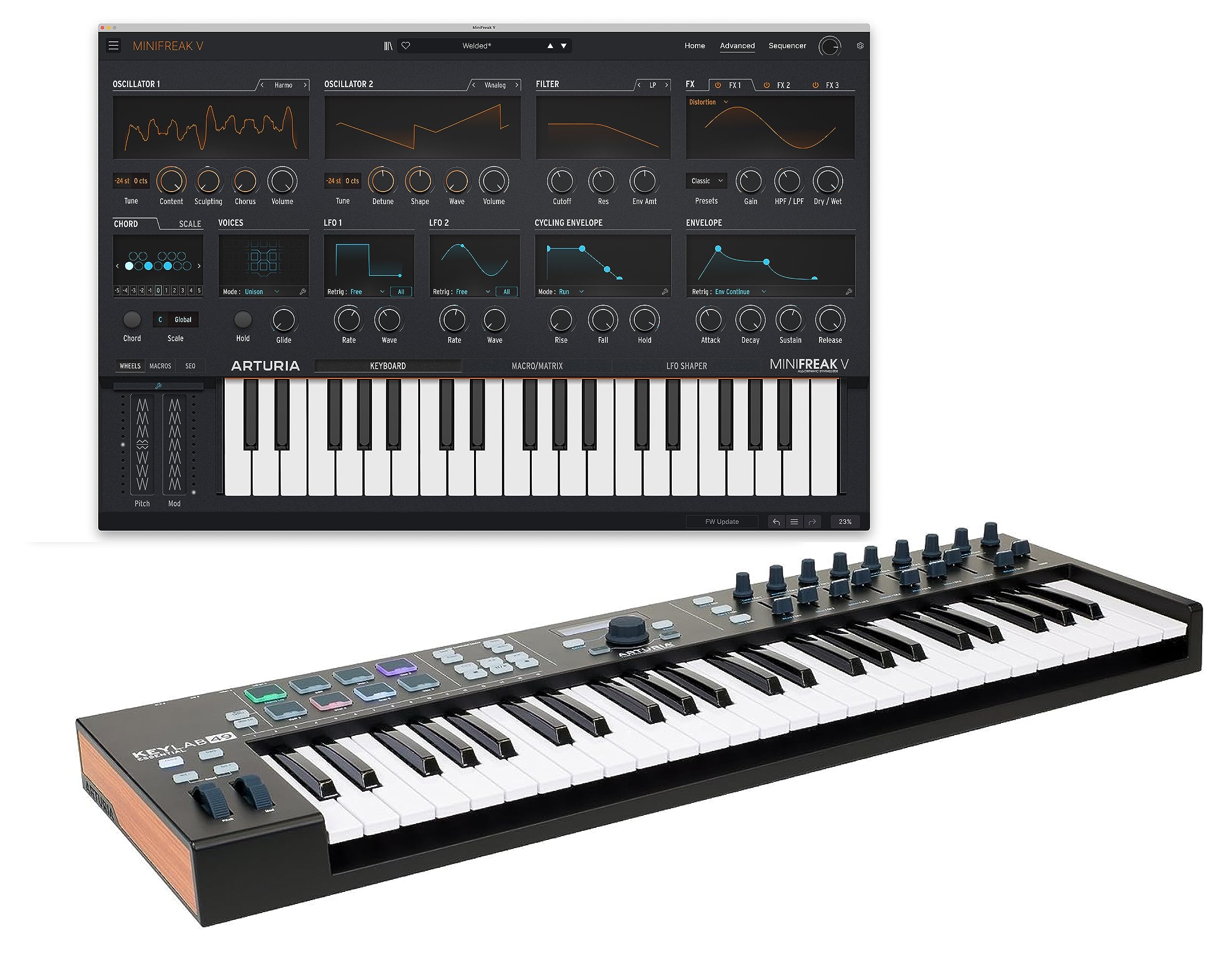 

Arturia ARTURIA Soft Controller MiniFreak V KeyLab Essential 49 BK Bundle Set Synth/MIDI +
