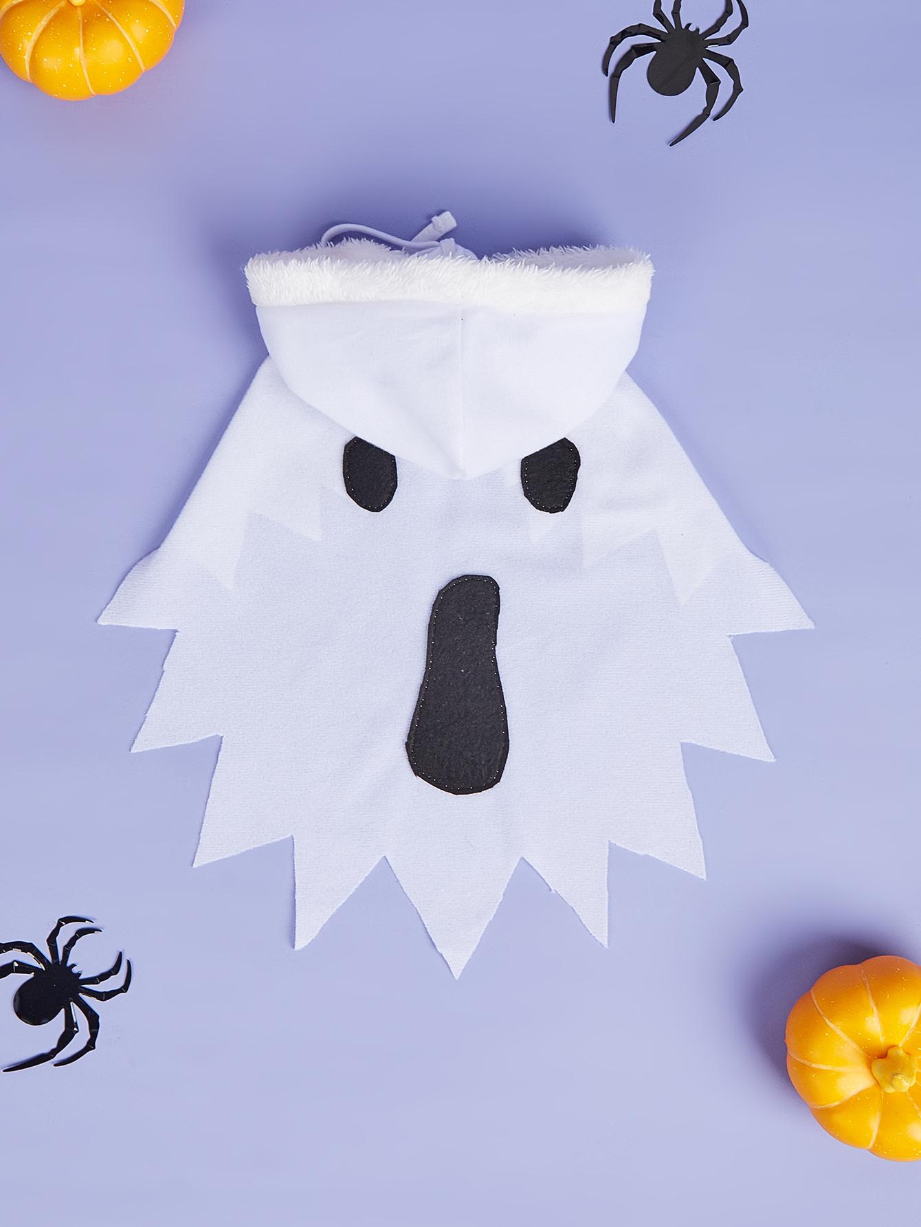 

Pet Halloween Costumes Hooded Dog Ghost Cloak Holiday Costumes for Dogs and Cats Small M белый