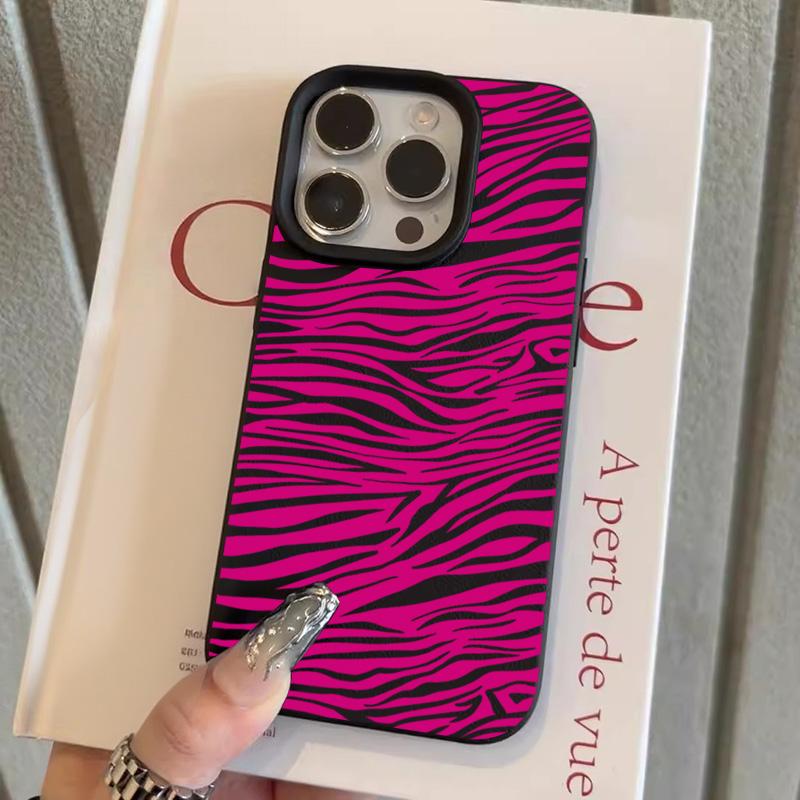 

Cartoon Peach Red Zebra Pattern Phone Case For iPhone 17 16 Pro Max 15 14 Plus 13 12 11 Pro Max 16E 17Air X XR XS Max Soft Cover iPhone XR