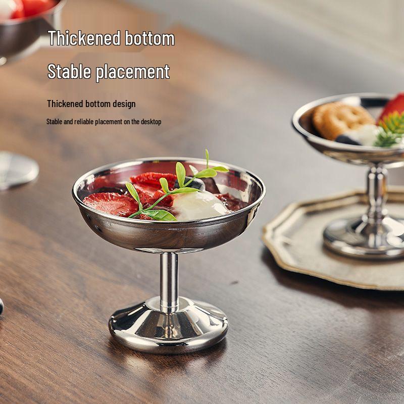 Dessertskål i rostfritt stål Glassbägare Bar Vinglas