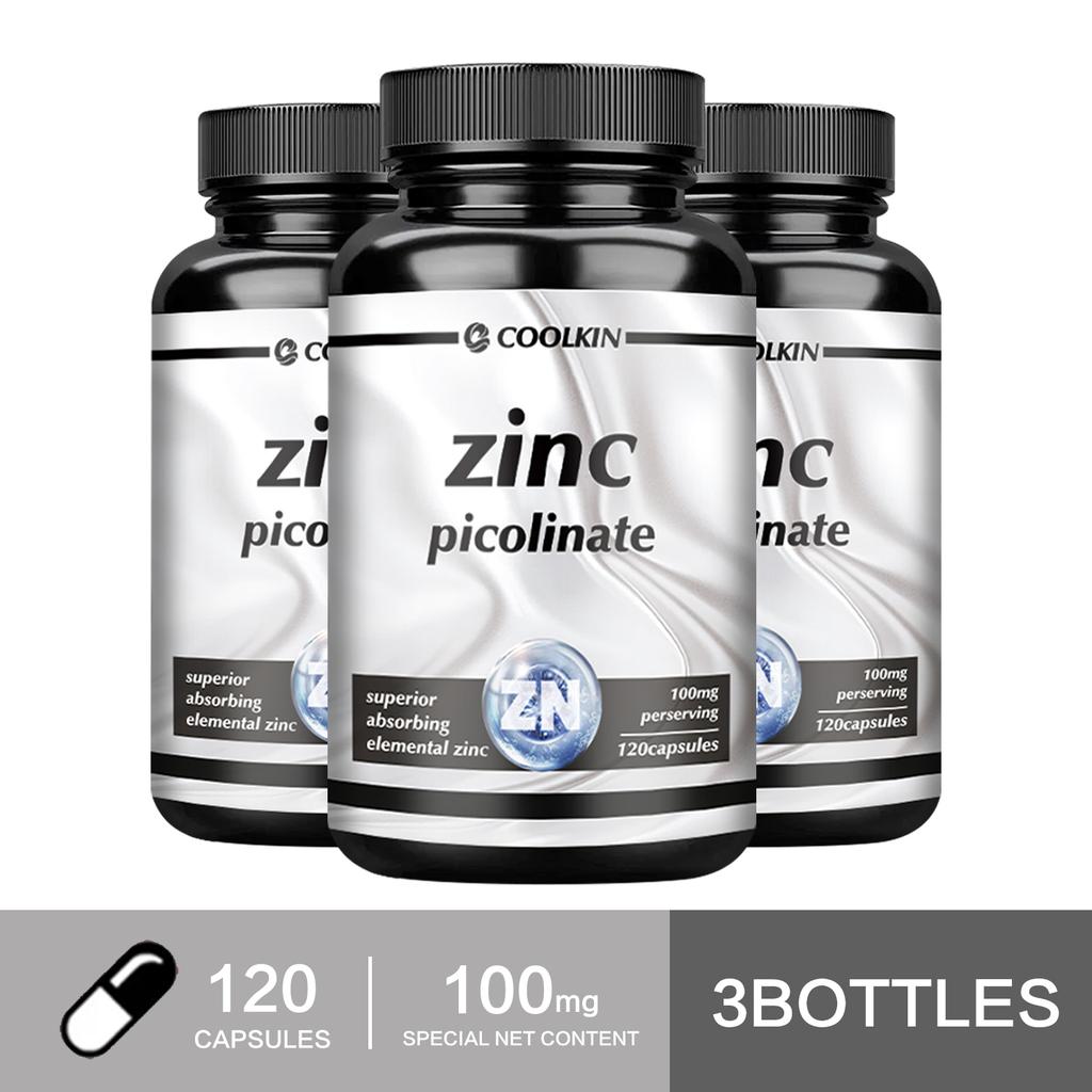Coolkin Zinc Extract Capsules, 100 Mg Per Serving, non-GMO, Suitable for Both Men and Women, High Absorption Rate.