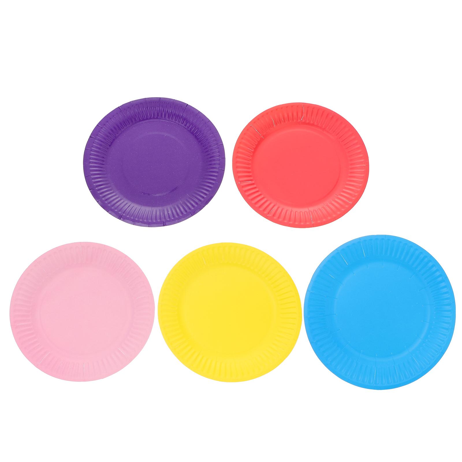 

50pcs Sheet Pan Paper Cake Plates Disposable Colorful for Birthday Party Paper Tray Eco-friendly Cardboard