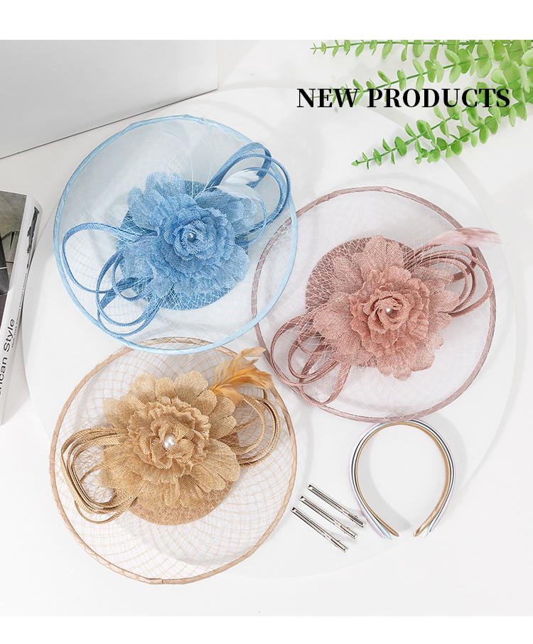 2026 Frühjahr/Sommer Feder-Schleier Kopfschmuck: Retro-Teeparty-Blumen-Haarschmuck für Damen