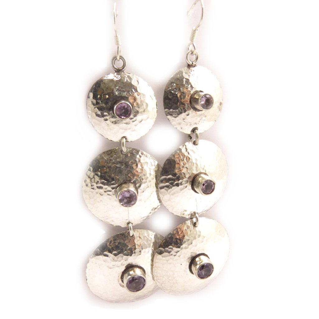 Les Trésors De Lily [C9509] - Silver BO 'Gladys' Amethyst