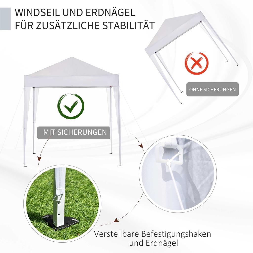 Pop Up Gazebo Canopy, size (2 x2m)-White