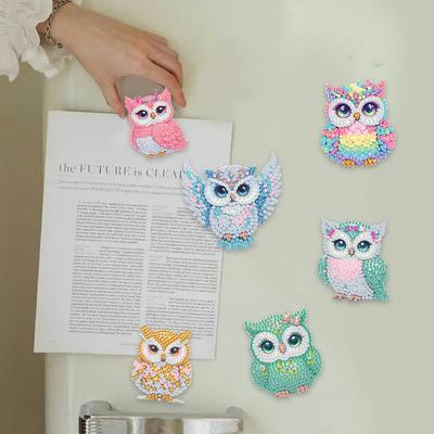 6 piezas de imanes acrílicos de arte de diamantes para nevera, imanes de pintura de diamantes para refrigerador, pegatinas DIY para nevera, ideales para manualidades, regalos para fiestas.