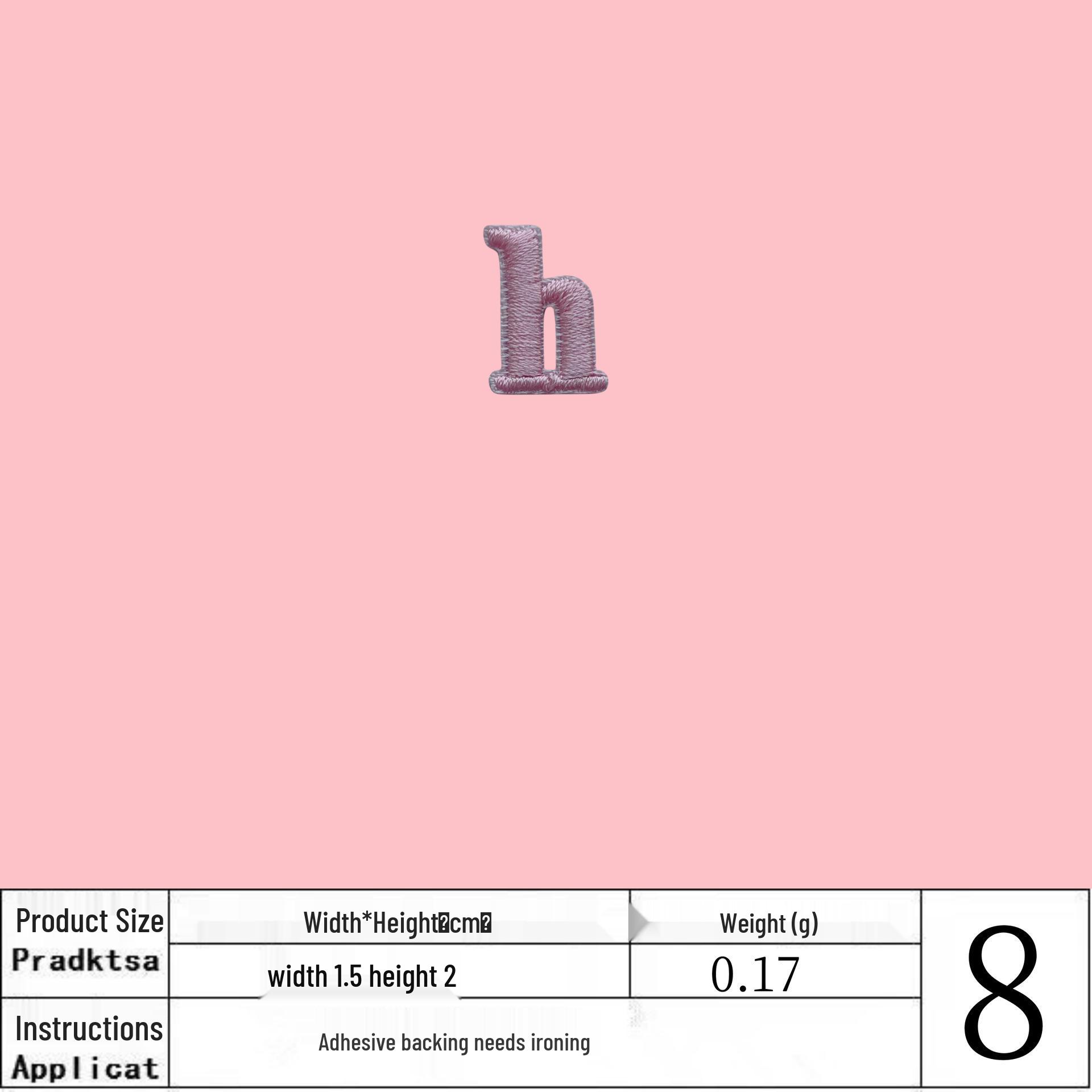 

Pink English Letter Iron-on Embroidery Cloth Patch for Clothing