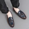 Mode Fyra Säsonger Män Casual Business Toffsar med Fransar Män Enfotad Lättvikt Bekväm Moderiktig Sociala Skor Storlek 38-46