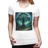Magic Green Tree TShirt for Women Round Neck Streetwear T Shirts Womens Short Sleeve Summer Clothes Tops