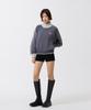 ODDSTUDIO Sporty Track Semi-Crop Knit Zip-Up - Gray