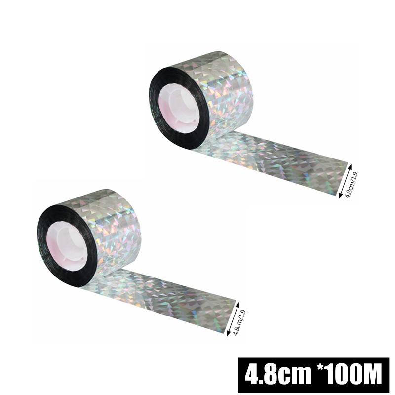 50/80/100M Bird Repellent Reflective Tape Pigeons Drive Away Ribbon Anti Bird Laser Flash Tape Garden Orchard Roof Bird-Proof