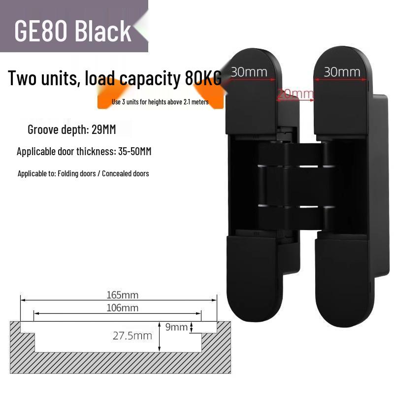 Adjustable 180° Concealed Door Hinges for Inward/Outward Opening Wooden Doors